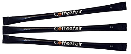 Coffeefair Premium Zuckersticks Slim Stick Line 100 x 3g Zucker, weißer Portionszucker mit perfekter Menge von 3g, ca. 13 cm, ideal für Gastronomie & Büro