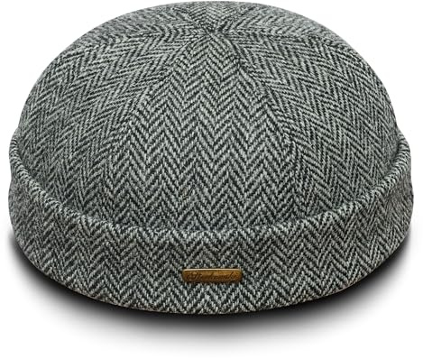 Sterkowski Docker Beanie Cap | Harris Tweed Dockermütze für Herren und Damen | Warm Bequemer Seemannsmütze
