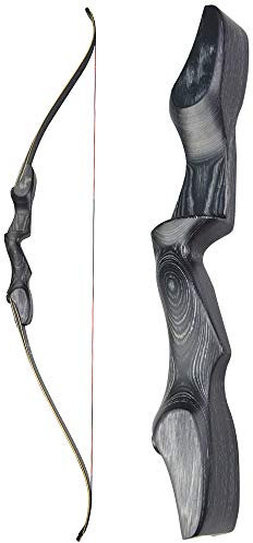 ZSHJG 60 Zoll Takedown Recurve Bogen 30-60lbs Jagd Traditionell Recurve Bögen Erwachsene und Anfänger Bogen Schießübungen Longbogen (Schwarz, 30lbs)