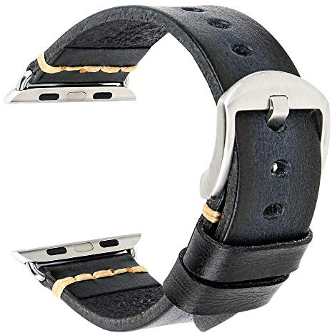 REZERO Smartwatch-Armbänder Kompatibel mit Apple Watch, Pflanzlich Gegerbte Lederarmbänder, Ersatzarmbänder für iWatch 10/9/8/SE, 38/40/41/42/45/46/49mm, Ultra 1/2 für Herren, Damen