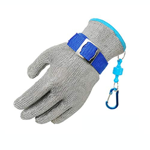 WXYZ schnittschutzhandschuhe Schnittfeste Handschuhe Aus Edelstahl 361L, Schutzarbeitshandschuhe Der Klasse 9, Mit Magnetischem Adsorptionshaken, 1 Stück (Size : Large)