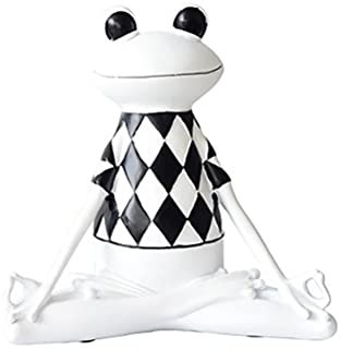 Edinber Meditation Frog Statue,Fairy Garden Frog ornament,Buddha Zen Yoga Frog Garden Figurine,Resin Frog Sculpture Animal Yoga Statue for Office Home Decor