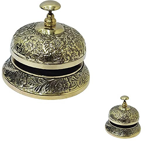 Hermosa campana para mesas de aula, mostradores de restaurante, campana de latón antiguo y campana para decoración de oficinas