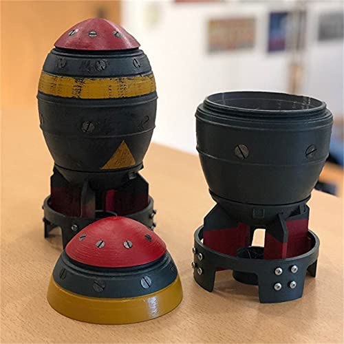 Mini caja de almacenamiento de bomba nuclear, decoración de escritorio de resina creativa, caja de almacenamiento de llaves, modelo de cohete, decoración creativa del hogar