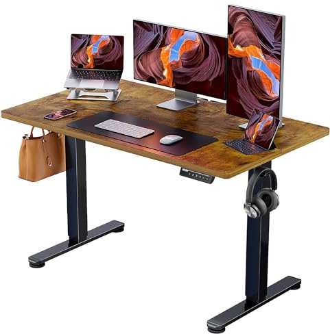 ErGear Electric Standing Desk Height Adjustable 120 x 60cm, Sit Stand Desk with 4 Memory Smart Pannel for Home Office with Splice Board