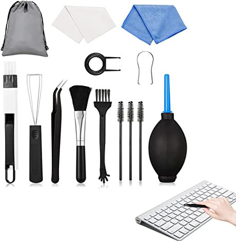 QARIDO Juego de 5 cepillos de limpieza de computadora | Kit de limpieza de teclado mecánico multifunción | Kit de cepillo de limpieza para dispositivos electrónicos, cámara, tableta, PC, teléfono