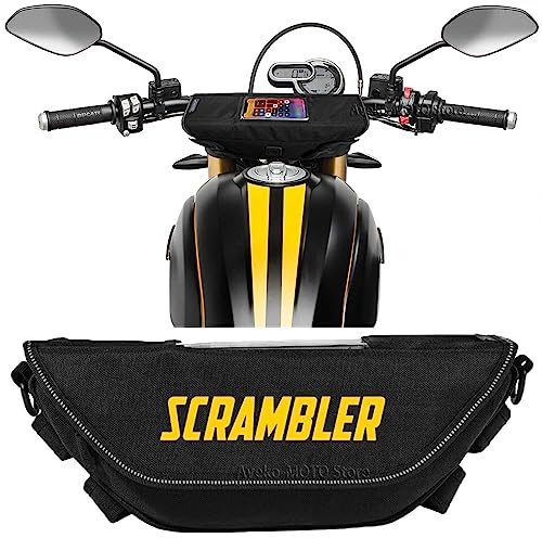 Generico Borsa da Manubrio per Scrambler1100 scrambler 800 scrambler 400 Borsa da Navigazione per Volante da Moto, Borsa per Telefono Impermeabile Portatile (A)