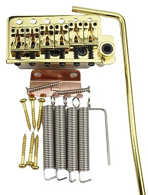 Guyker Puente de trémolo para guitarra, espaciado de cuerdas de 10,8 mm con sistema de trémolo, sillín y bloque de latón y resorte y garra, barra de vibrato pop-in, kit de instalación completo,