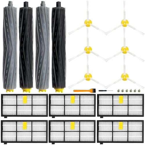 14 Pack Roomba 800 900 Series Replacement Parts for irobot Roomba 805 960 860 861 866 870 880 890 900 960 980 981 985 Robot Vacuum, 2 Debris Extractor 6 Filters 6 Side Brushes & 6Screws
