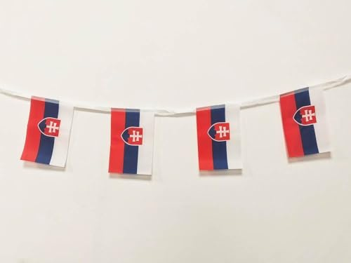 Slovaquie Lot de 40 drapeaux de la Slovaquie Guirlande Slovaquie 11.4M, drapeaux slovaquie, drapeau national drapeaux européens 14 x 21 cm pour décorations de bar