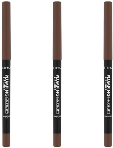 Catrice Plumping Lip Liner 170 Chocolate Lover, braun, Lippenkonturenstift, aufpolsternd, langanhaltend, mattes Finish, vegan, 3er-Pack, 3 x 0,35 g