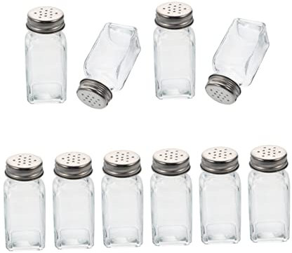 LIFKOME 10piezas Botella De Condimento Transparente De Vidrio Para Especias Pimienta y Condimentos De Cocina Para Barbacoas