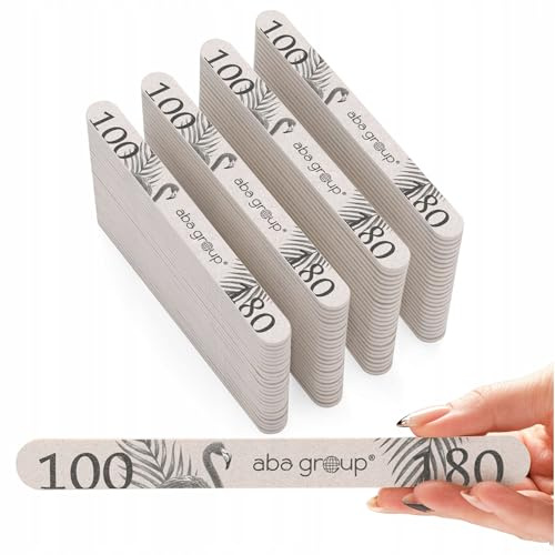 Aba Group Nagelfeile 100/180 Gerade Standard Flamingo, Beste Qualität Hergestellt in Europa, 100 Stück
