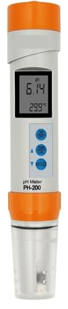 Testeur d'eau Ph-mètre numérique PH-200 COM-100 EC TDS, testeur de température avec fonction d'étalonnage automatique, stylo de qualité de l'eau avec un résultat précis et fiable(HM PH-200 Electrode)