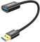 SUNGUY Cavo Prolunga USB 3.0, 0,3 m Cavo Prolunga Maschio A Femmina A Alluminio 5 Gbps per lettore di schede, tastiera, stampante, scanner, fotocamera-Nero