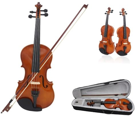 Geige Massivholz Violine Violine Anfänger Erwachsene Spielen Violine(Glossy 1/8)