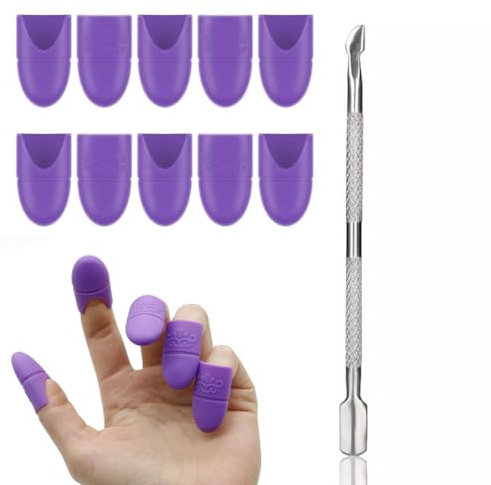 CPJJ 10 Stücke Nagellackentferner Clips Set, Nagelclips für Nail Art Gel-Entfernerkappen, Langlebig und Wiederverwendbar Wrap Tool Nagel Werkzeug, Mit einem Nagelentfernungswerkzeug