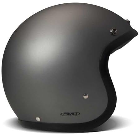 DMD Retro Matt Grey Open Face Helm Jethelm Motorradhelm ECE22.06, L