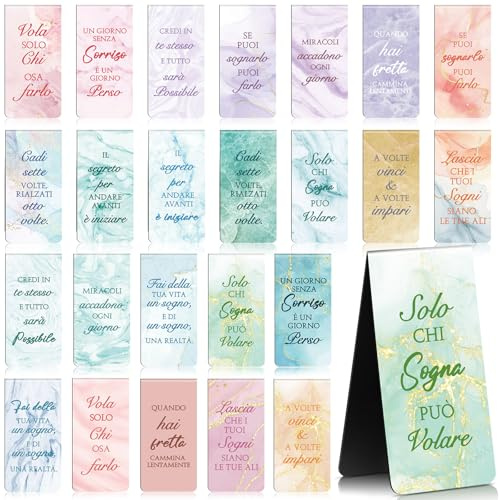 Dianelhall 24 Inspirierende Magnetische Lesezeichen für Lehrer Büros Zuhause Clips für Seiten und Bücher Lesezeichen mit Motivierenden Zitaten zur Inspiration und Motivation beim Lesen