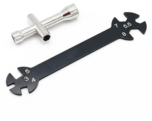 YijiaLink RC Multi-Function Car Wrench Turnbuckle Wrench with Cross Wrench for RC Car Repair Work