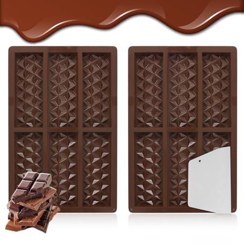 Luabue 2 Pezzi Stampi in Silicone Stampo per Cioccolato in Silicone Stampi per Alimenti Antiaderenti, per Fatti in Casa Praline, Caramelle, Cioccolato, Torta