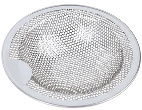 Filtre d'évier de cuisine – Filtre d'évier en acier inoxydable | Bouchon de vidange de rechange | Filet récupérateur de nourriture avec bord | Bouchon de filtre d'évier de cuisine fonctionnel pour