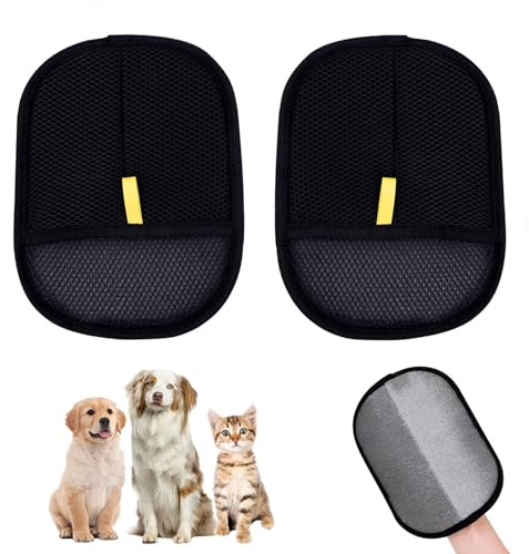 AHYDFSR 2 PCS Guanti da toelettatura per Animali Domestici a Doppia Faccia,Guanti per depilazione elettrostatica Animali Domestici,per Il Lavaggio, la depilazione e la toelettatura, per Cani e Gatti