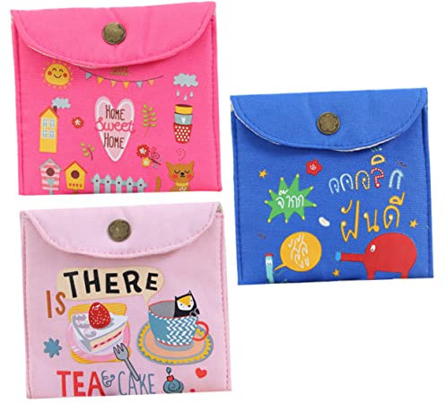 FOYTOKI Bolsa para Compresas Menstruales 3 Piezas Almacenamiento Práctico Duradera Bolsa Femenina para Diverso para Mujeres