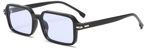 Long Keeper Rechteckige Sonnenbrille Herren Damen Klassisch Schmale Sonnenbrille 90er Retro Rechteckig Mode Unisex Retro Brille Eckig mit UV400 Schutz