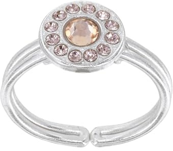 Konplott: Ring Spell on You Shinny silver, moderner kleiner Entourage-Ring in hochglänzend und runden Kristallsteinen, für Damen/Frauen (beige-rosa)