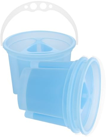HIAKDOFT 3pcs Paint Brush Washer Bucket with Slot Multi Compartment Design for Efficient Cleaning Plastic Rinse Cup with Wide Opening Portable and Lightweight for Artists and Students