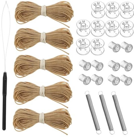 MUELODSIC Rv Blind Repair Kit Pleated Shade Cord Holder with Plastic Pulley, User Friendly and Universal Use Brown Window Blind Repair Accessories for Camper and Caravan Awning
