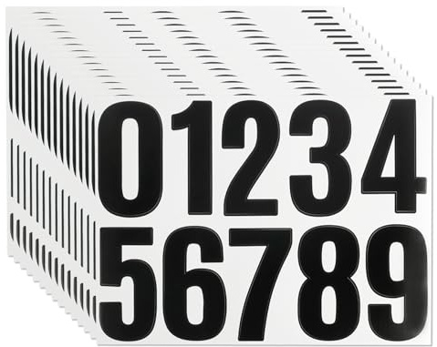 15 Blatt Große Zahlen Aufkleber Wetterfest,Klebezahlen Wetterfest Zahlen zum Aufkleben,Hausnummer Klebend,Schwarzen Zahlenaufkleber 0–9 Vinyl Nummernaufkleber für Postkasten Hausnummern Aufkleber