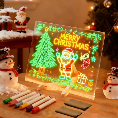 Con Soporte Ajustable, Tablero Acrílico Luminoso Con Mensaje Led, Tablero De Notas Led De Con Colores, Tablero De Escritura Luminoso Transparente, Limpiable, Bloc De Notas (M)