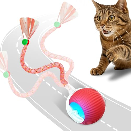 Pelota Interactiva para Gatos Smart Rolling Ball 360° Rotating Recargable, Activo, Gato, Perro, Mascota con Luz LED Materiales Duraderos y Seguros Evitar Obstáculos Tres Modos de Trabajo Pelota