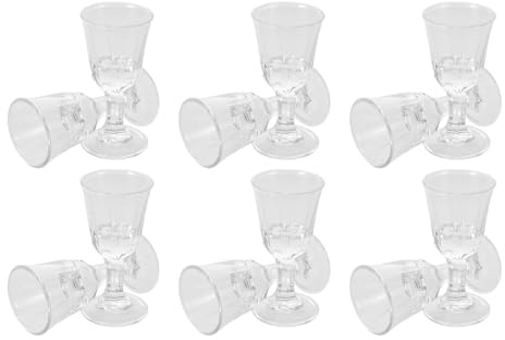 Homoyoyo 12pezzi Bicchieri in Vetro Stelo Mini da Pz Calici da Whisky Fondo Spesso da Piccoli Bicchieri da Vino per Feste e Cocktail Decorativi per Bar di Casa