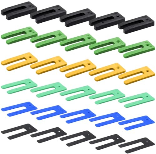 Abstandshalter Kunststoff 30 Stück U-förmig Unterlegplatten Kunststoff Verglasungsklötze Dauerhaft Unterlegplatten Distanzklötze Abstandhalter Fenster Fensterklötze (1-10 mm)