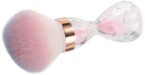 DIYEAH Cepillo Limpiador de Uñas Rosa de Cerdas Suaves Tipo Reloj de Arena, Cepillo Colector de Polvo para Manicura Profesional, Herramienta Portátil para Limpieza de Pinceles y Polvo