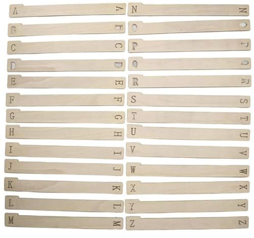 Séparateurs de disques en bois - Étagère séparateur en bois de 26 pièces | Organisateur de lettres d'album | pour étagère horizontale verticale média marque-page amateurs de musique stockage