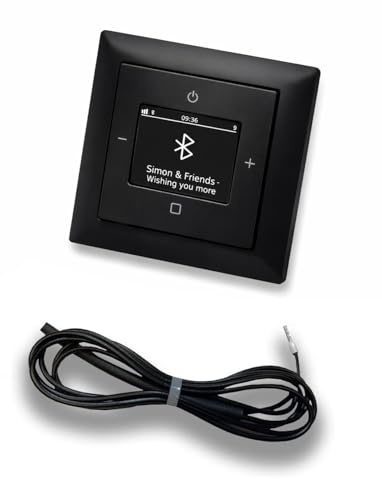 Busch Jäger DAB+ Unterputz Bluetooth (in and out) Radio 8217U-101 Balance Si schwarz matt -915, Komplett-Set 8217 U, Rahmen und Radioabdeckung inkl. 0,9 Meter EBROM Wurfantenne zur Empfangsoptimierung