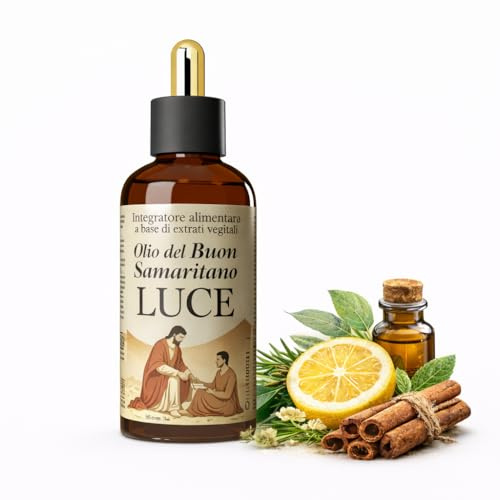 Olio del Buon Samaritano LUCE, integratore alimentare ad assunzione orale, 60 Dosi, a base di Oli Essenziali di Eucalipto, Rosmarino, Limone, Chiodi di Garofano, Cannella - Supporto Immunitario