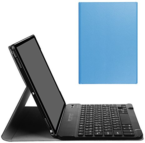 Funda con teclado para iPad Pro 10.5, ultrafina, extraíble, inalámbrico, Bluetooth, plegable, de piel sintética, para Apple iPad Pro 10.5 / A1701, A1709 (para iPad Pro 10.5, azul mar)