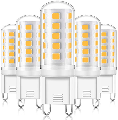 YUIIP Lampadina LED G9 3W, Lampadine G9 LED Luce Calda, Equivalente Alogena da 40W 50W, Angolo a fascio 360°, 3000K Bianco Caldo 380LM, AC220-240V, Nessun Lampeggio, Non Dimmerabile,5 Pezzi