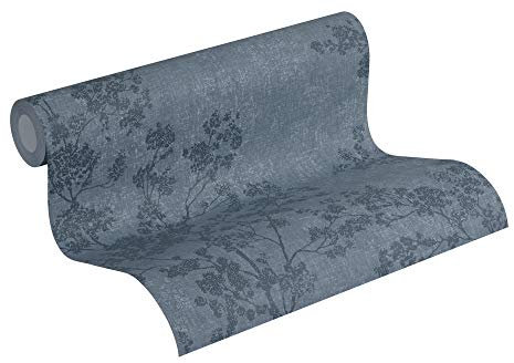 Livingwalls Vliestapete New Walls Tapete Cosy & Relax in Ast Optik 10,05 m x 0,53 m blau Made in Germany 373974 37397-4