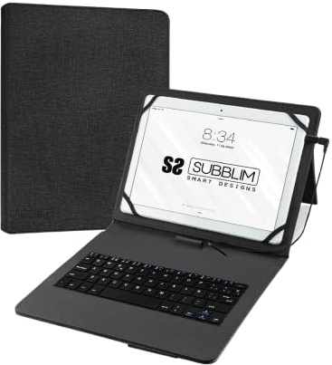 SUBBLIM Funda para Tablet con Teclado Micro USB a USB C Keytab Pro USB 9.6a 11 Negro Adaptador USB Tipo C Cierre Magnético Exclusivo Sistema De Sujeción