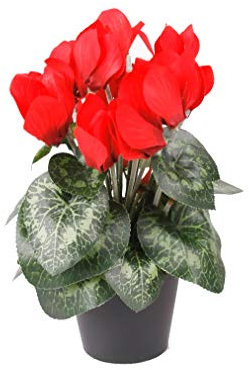 FloristryWarehouse Alpenveilchenstrauß aus Kunstseide, 25 cm hoch, Rot