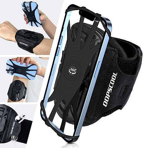 Brassard Telephone,360 °Rotation Porte Téléphone Sport pour Téléphone Portable,pour iPhone 16/15/14/13/12/11/Pro Max/Pro/, pour Samsung Galaxy S24/S23/S22/S21,Brassard pour Smartphone (4-6,5)