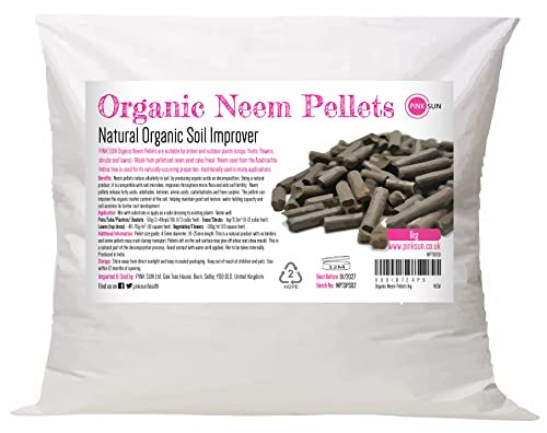 Organic Neem Pellets for Plants 1kg Natural Cake Meal Soil Conditioner to Protect Roots and Support Growth PINK SUN Garden