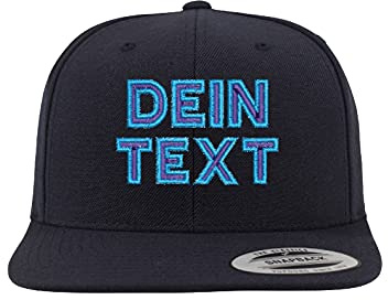 TS Snapback Cap, Basecap, Cape, Kappe, Baseballmütze, Mütze Customized, individualisiert, selbst gestaltet mit eigenem Text Namen besticken Lassen (Marine)