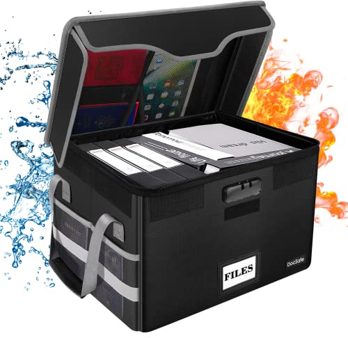 DocSafe Fireproof Document Box Organiser File Storage Box with Lid